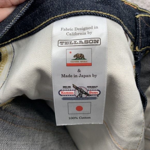 Tellason Elgin Blue Line Selvage Jeans Mens 30x27.5 Tag 29 Kaihara Sanforized - Picture 14 of 14